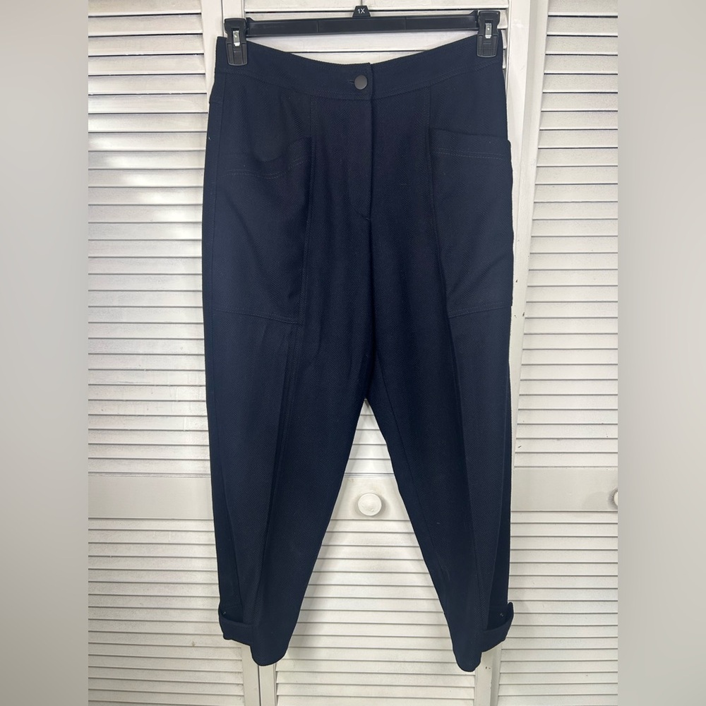 ME+EM Navy Blue Cropped Tapered‎ Pants